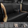 imageCAR PASS Premium Carbon Fiber Leather Car Seat Covers Full Set and Waterproof Car Floor MatsAirbag CompatibleAutomotive Interior Covers for SedansTrucksVansSUV with Car Carpet MatsBlackBlack and Beige