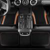 imageCAR PASS Premium Carbon Fiber Leather Car Seat Covers Full Set and Waterproof Car Floor MatsAirbag CompatibleAutomotive Interior Covers for SedansTrucksVansSUV with Car Carpet MatsBlackBlack and Orange