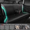 imageCAR PASS Premium Carbon Fiber Leather Car Seat Covers Full Set and Waterproof Car Floor MatsAirbag CompatibleAutomotive Interior Covers for SedansTrucksVansSUV with Car Carpet MatsBlackBlack and Mint