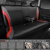 imageCAR PASS Premium Carbon Fiber Leather Car Seat Covers Full Set and Waterproof Car Floor MatsAirbag CompatibleAutomotive Interior Covers for SedansTrucksVansSUV with Car Carpet MatsBlackBlack and Red