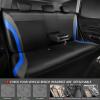imageCAR PASS Premium Carbon Fiber Leather Car Seat Covers Full Set and Waterproof Car Floor MatsAirbag CompatibleAutomotive Interior Covers for SedansTrucksVansSUV with Car Carpet MatsBlackBlack and Blue