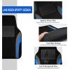 imageCAR PASS Premium Carbon Fiber Leather Car Seat Covers Full Set and Waterproof Car Floor MatsAirbag CompatibleAutomotive Interior Covers for SedansTrucksVansSUV with Car Carpet MatsBlackBlack and Blue