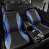 imageCAR PASS Premium Carbon Fiber Leather Car Seat Covers Full Set and Waterproof Car Floor MatsAirbag CompatibleAutomotive Interior Covers for SedansTrucksVansSUV with Car Carpet MatsBlackBlack and Blue