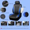 imageCAR PASS Premium Carbon Fiber Leather Car Seat Covers Full Set and Waterproof Car Floor MatsAirbag CompatibleAutomotive Interior Covers for SedansTrucksVansSUV with Car Carpet MatsBlackBlack and Blue
