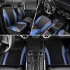 imageCAR PASS Premium Carbon Fiber Leather Car Seat Covers Full Set and Waterproof Car Floor MatsAirbag CompatibleAutomotive Interior Covers for SedansTrucksVansSUV with Car Carpet MatsBlackBlack and Blue