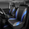 imageCAR PASS Premium Carbon Fiber Leather Car Seat Covers Full Set and Waterproof Car Floor MatsAirbag CompatibleAutomotive Interior Covers for SedansTrucksVansSUV with Car Carpet MatsBlackBlack and Blue