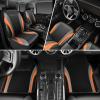 imageCAR PASS Premium Carbon Fiber Leather Car Seat Covers Full Set and Waterproof Car Floor MatsAirbag CompatibleAutomotive Interior Covers for SedansTrucksVansSUV with Car Carpet MatsBlackBlack and Orange