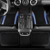 imageCAR PASS Premium Carbon Fiber Leather Car Seat Covers Full Set and Waterproof Car Floor MatsAirbag CompatibleAutomotive Interior Covers for SedansTrucksVansSUV with Car Carpet MatsBlackBlack and Blue