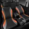imageCAR PASS Premium Carbon Fiber Leather Car Seat Covers Full Set and Waterproof Car Floor MatsAirbag CompatibleAutomotive Interior Covers for SedansTrucksVansSUV with Car Carpet MatsBlackBlack and Orange