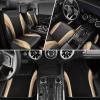 imageCAR PASS Premium Carbon Fiber Leather Car Seat Covers Full Set and Waterproof Car Floor MatsAirbag CompatibleAutomotive Interior Covers for SedansTrucksVansSUV with Car Carpet MatsBlackBlack and Beige