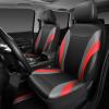 imageCAR PASS Premium Carbon Fiber Leather Car Seat Covers Full Set and Waterproof Car Floor MatsAirbag CompatibleAutomotive Interior Covers for SedansTrucksVansSUV with Car Carpet MatsBlackBlack and Red