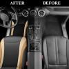 imageCAR PASS Premium Carbon Fiber Leather Car Seat Covers Full Set and Waterproof Car Floor MatsAirbag CompatibleAutomotive Interior Covers for SedansTrucksVansSUV with Car Carpet MatsBlackBlack and Beige