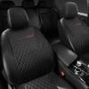 imageCAR PASS Quilting Leather Seat Cover Two Front Seats Only Universal Fit Automotive Front Seat Covers Waterproof Deluxe PU Premium Vinyl Luxury for Cars Sedan Van SUV Airbag Compatible 2 PiecesBlackPure Black
