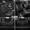 imageCAR PASS Quilting Leather Seat Cover Two Front Seats Only Universal Fit Automotive Front Seat Covers Waterproof Deluxe PU Premium Vinyl Luxury for Cars Sedan Van SUV Airbag Compatible 2 PiecesBlackGray