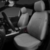 imageCAR PASS Quilting Leather Seat Cover Two Front Seats Only Universal Fit Automotive Front Seat Covers Waterproof Deluxe PU Premium Vinyl Luxury for Cars Sedan Van SUV Airbag Compatible 2 PiecesBlackPure Gray