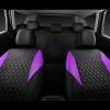 imageCAR PASS Quilting Leather Seat Cover Two Front Seats Only Universal Fit Automotive Front Seat Covers Waterproof Deluxe PU Premium Vinyl Luxury for Cars Sedan Van SUV Airbag Compatible 2 PiecesBlackPurple
