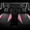 imageCAR PASS Quilting Leather Seat Cover Two Front Seats Only Universal Fit Automotive Front Seat Covers Waterproof Deluxe PU Premium Vinyl Luxury for Cars Sedan Van SUV Airbag Compatible 2 PiecesBlackPink
