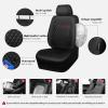 imageCAR PASS Quilting Leather Seat Cover Two Front Seats Only Universal Fit Automotive Front Seat Covers Waterproof Deluxe PU Premium Vinyl Luxury for Cars Sedan Van SUV Airbag Compatible 2 PiecesBlackPure Black