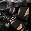 imageCAR PASS Quilting Leather Seat Cover Two Front Seats Only Universal Fit Automotive Front Seat Covers Waterproof Deluxe PU Premium Vinyl Luxury for Cars Sedan Van SUV Airbag Compatible 2 PiecesBlackBlackBeige