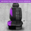 imageCAR PASS Quilting Leather Seat Cover Two Front Seats Only Universal Fit Automotive Front Seat Covers Waterproof Deluxe PU Premium Vinyl Luxury for Cars Sedan Van SUV Airbag Compatible 2 PiecesBlackPurple