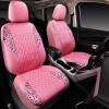 imageCAR PASS Quilting Leather Seat Cover Two Front Seats Only Universal Fit Automotive Front Seat Covers Waterproof Deluxe PU Premium Vinyl Luxury for Cars Sedan Van SUV Airbag Compatible 2 PiecesBlackPink Leopard
