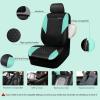 imageCAR PASS Quilting Leather Seat Cover Two Front Seats Only Universal Fit Automotive Front Seat Covers Waterproof Deluxe PU Premium Vinyl Luxury for Cars Sedan Van SUV Airbag Compatible 2 PiecesBlackMint