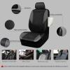 imageCAR PASS Quilting Leather Seat Cover Two Front Seats Only Universal Fit Automotive Front Seat Covers Waterproof Deluxe PU Premium Vinyl Luxury for Cars Sedan Van SUV Airbag Compatible 2 PiecesBlackGray