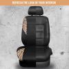 imageCAR PASS Quilting Leather Seat Cover Two Front Seats Only Universal Fit Automotive Front Seat Covers Waterproof Deluxe PU Premium Vinyl Luxury for Cars Sedan Van SUV Airbag Compatible 2 PiecesBlackBrown Leopard