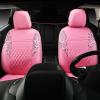 imageCAR PASS Quilting Leather Seat Cover Two Front Seats Only Universal Fit Automotive Front Seat Covers Waterproof Deluxe PU Premium Vinyl Luxury for Cars Sedan Van SUV Airbag Compatible 2 PiecesBlackPink Leopard