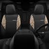 imageCAR PASS Quilting Leather Seat Cover Two Front Seats Only Universal Fit Automotive Front Seat Covers Waterproof Deluxe PU Premium Vinyl Luxury for Cars Sedan Van SUV Airbag Compatible 2 PiecesBlackBrown Leopard