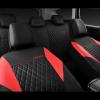 imageCAR PASS Quilting Leather Seat Cover Two Front Seats Only Universal Fit Automotive Front Seat Covers Waterproof Deluxe PU Premium Vinyl Luxury for Cars Sedan Van SUV Airbag Compatible 2 PiecesBlackRed