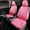 imageCAR PASS Quilting Leather Seat Cover Two Front Seats Only Universal Fit Automotive Front Seat Covers Waterproof Deluxe PU Premium Vinyl Luxury for Cars Sedan Van SUV Airbag Compatible 2 PiecesBlackPink Leopard