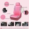 imageCAR PASS Quilting Leather Seat Cover Two Front Seats Only Universal Fit Automotive Front Seat Covers Waterproof Deluxe PU Premium Vinyl Luxury for Cars Sedan Van SUV Airbag Compatible 2 PiecesBlackPink Leopard