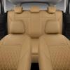 imageCAR PASS Quilting Leather Seat Cover Two Front Seats Only Universal Fit Automotive Front Seat Covers Waterproof Deluxe PU Premium Vinyl Luxury for Cars Sedan Van SUV Airbag Compatible 2 PiecesBlackPure Beige