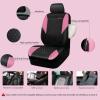 imageCAR PASS Quilting Leather Seat Cover Two Front Seats Only Universal Fit Automotive Front Seat Covers Waterproof Deluxe PU Premium Vinyl Luxury for Cars Sedan Van SUV Airbag Compatible 2 PiecesBlackPink
