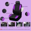 imageCAR PASS Quilting Leather Seat Cover Two Front Seats Only Universal Fit Automotive Front Seat Covers Waterproof Deluxe PU Premium Vinyl Luxury for Cars Sedan Van SUV Airbag Compatible 2 PiecesBlackPurple
