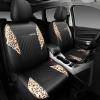 imageCAR PASS Quilting Leather Seat Cover Two Front Seats Only Universal Fit Automotive Front Seat Covers Waterproof Deluxe PU Premium Vinyl Luxury for Cars Sedan Van SUV Airbag Compatible 2 PiecesBlackBrown Leopard
