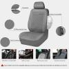 imageCAR PASS Quilting Leather Seat Cover Two Front Seats Only Universal Fit Automotive Front Seat Covers Waterproof Deluxe PU Premium Vinyl Luxury for Cars Sedan Van SUV Airbag Compatible 2 PiecesBlackPure Gray