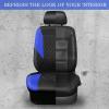 imageCAR PASS Quilting Leather Seat Cover Two Front Seats Only Universal Fit Automotive Front Seat Covers Waterproof Deluxe PU Premium Vinyl Luxury for Cars Sedan Van SUV Airbag Compatible 2 PiecesBlackBlue