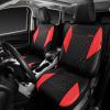 imageCAR PASS Quilting Leather Seat Cover Two Front Seats Only Universal Fit Automotive Front Seat Covers Waterproof Deluxe PU Premium Vinyl Luxury for Cars Sedan Van SUV Airbag Compatible 2 PiecesBlackRed