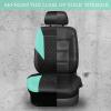 imageCAR PASS Quilting Leather Seat Cover Two Front Seats Only Universal Fit Automotive Front Seat Covers Waterproof Deluxe PU Premium Vinyl Luxury for Cars Sedan Van SUV Airbag Compatible 2 PiecesBlackMint