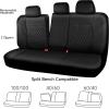 imageCAR PASS Quilting Leather Seat Cover Two Front Seats Only Universal Fit Automotive Front Seat Covers Waterproof Deluxe PU Premium Vinyl Luxury for Cars Sedan Van SUV Airbag Compatible 2 PiecesBlackAll Black