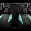 imageCAR PASS Quilting Leather Seat Cover Two Front Seats Only Universal Fit Automotive Front Seat Covers Waterproof Deluxe PU Premium Vinyl Luxury for Cars Sedan Van SUV Airbag Compatible 2 PiecesBlackMint
