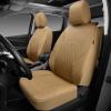 imageCAR PASS Quilting Leather Seat Cover Two Front Seats Only Universal Fit Automotive Front Seat Covers Waterproof Deluxe PU Premium Vinyl Luxury for Cars Sedan Van SUV Airbag Compatible 2 PiecesBlackPure Beige
