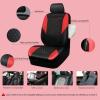 imageCAR PASS Quilting Leather Seat Cover Two Front Seats Only Universal Fit Automotive Front Seat Covers Waterproof Deluxe PU Premium Vinyl Luxury for Cars Sedan Van SUV Airbag Compatible 2 PiecesBlackRed