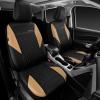 imageCAR PASS Quilting Leather Seat Cover Two Front Seats Only Universal Fit Automotive Front Seat Covers Waterproof Deluxe PU Premium Vinyl Luxury for Cars Sedan Van SUV Airbag Compatible 2 PiecesBlackBlackBeige