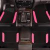 imageCAR PASS Rainbow Waterproof Universal Fit Faux Leather Car Carpet AntiSlip Nibbed Backing Floor Mats for SUV VansSedansTrucks Automotive Set of 4 for WomenampampCute Girly Black with PinkBlack With Rose Red