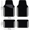 imageCAR PASS Rainbow Waterproof Universal Fit Faux Leather Car Carpet AntiSlip Nibbed Backing Floor Mats for SUV VansSedansTrucks Automotive Set of 4 for WomenampampCute Girly Black with PinkGray Combo
