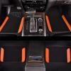 imageCAR PASS Rainbow Waterproof Universal Fit Faux Leather Car Carpet AntiSlip Nibbed Backing Floor Mats for SUV VansSedansTrucks Automotive Set of 4 for WomenampampCute Girly Black with PinkBlack With Orange