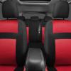 imageCAR PASS Rainbow Waterproof Universal Fit Faux Leather Car Carpet AntiSlip Nibbed Backing Floor Mats for SUV VansSedansTrucks Automotive Set of 4 for WomenampampCute Girly Black with PinkRed Combo